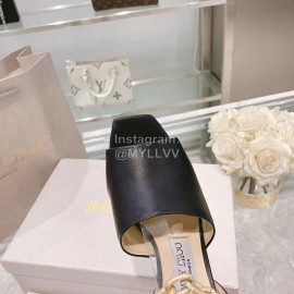 Jimmy Choo Black Napa Sheepskin High Heeled Sandals For Women 