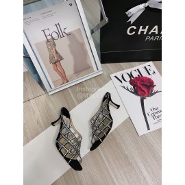 Jimmy Choo Diamond Sheepskin High Heeled Slippers For Women 