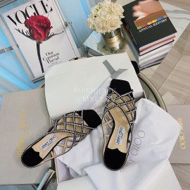 Jimmy Choo Diamond Sheepskin High Heeled Slippers For Women 