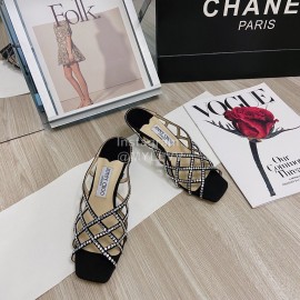 Jimmy Choo Diamond Sheepskin High Heeled Slippers For Women 