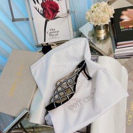 Jimmy Choo Diamond Sheepskin High Heeled Slippers For Women 