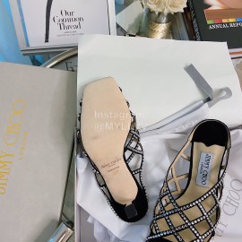 Jimmy Choo Diamond Sheepskin High Heeled Slippers For Women 