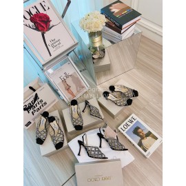 Jimmy Choo Diamond Sheepskin High Heeled Slippers For Women 