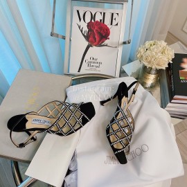 Jimmy Choo Diamond Sheepskin High Heeled Sandals For Women 