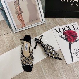 Jimmy Choo Diamond Sheepskin High Heeled Sandals For Women 