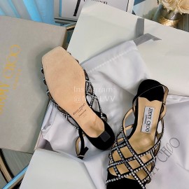 Jimmy Choo Diamond Sheepskin High Heeled Sandals For Women 