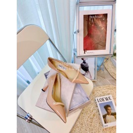 Jimmy Choo New Pearl Patent Leather High Heels For Women Apricot