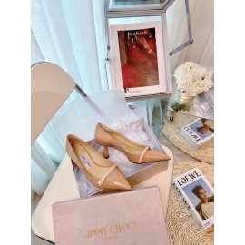 Jimmy Choo New Pearl Patent Leather High Heels For Women Apricot