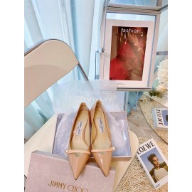 Jimmy Choo New Pearl Patent Leather High Heels For Women Apricot