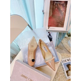 Jimmy Choo New Pearl Patent Leather High Heels For Women Apricot