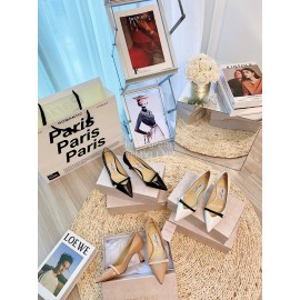 Jimmy Choo New Pearl Patent Leather High Heels For Women Apricot