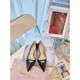 Jimmy Choo New Pearl Patent Leather High Heels For Women Black