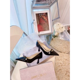 Jimmy Choo New Pearl Patent Leather High Heels For Women Black