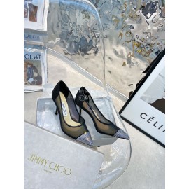 Jimmy Choo Fashion Mesh Diamond Pointed High Heels For Women 