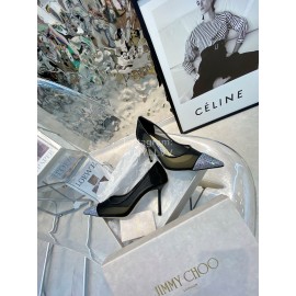 Jimmy Choo Fashion Mesh Diamond Pointed High Heels For Women 