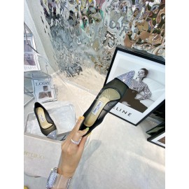 Jimmy Choo Fashion Mesh Diamond Pointed High Heels For Women 