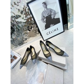 Jimmy Choo Fashion Mesh Diamond Pointed High Heels For Women 