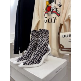 Jimmy Choo Co Branded Marine Serre Cowhide Elastic Cloth Boots