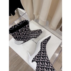 Jimmy Choo Co Branded Marine Serre Cowhide Elastic Cloth Boots