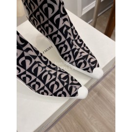 Jimmy Choo Co Branded Marine Serre Cowhide Elastic Cloth Boots