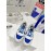 Jimmy Choo Co Branded Eric Haze Cowhide Canvas Sneakers Blue