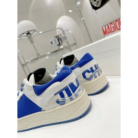 Jimmy Choo Co Branded Eric Haze Cowhide Canvas Sneakers Blue