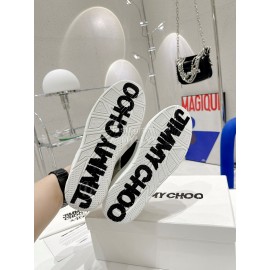 Jimmy Choo Co Branded Eric Haze Cowhide Canvas Sneakers Black