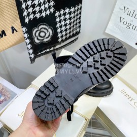 Jimmy Choo Cowhide Lace Up Short Boots For Women Black