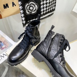 Jimmy Choo Cowhide Lace Up Short Boots For Women Black