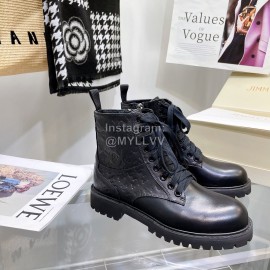 Jimmy Choo Cowhide Lace Up Short Boots For Women Black