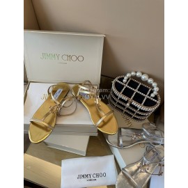 Jimmy Choo Fashion Leather Sandals For Women Gold