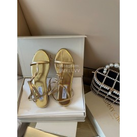 Jimmy Choo Fashion Leather Sandals For Women Gold