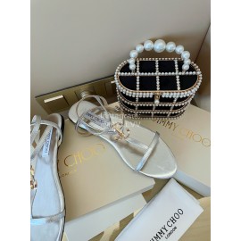 Jimmy Choo Fashion Leather Sandals For Women Silver