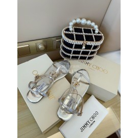 Jimmy Choo Fashion Leather Sandals For Women Silver