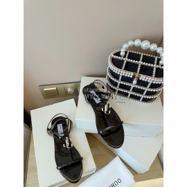 Jimmy Choo Fashion Leather Sandals For Women Black