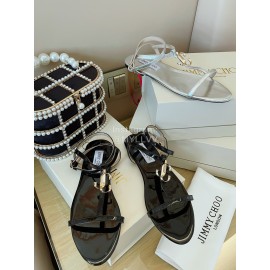 Jimmy Choo Fashion Leather Sandals For Women Black