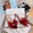 Jimmy Choo Fashion Bow High Heeled Slippers For Women Red