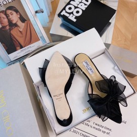 Jimmy Choo Fashion Bow High Heeled Slippers For Women Black