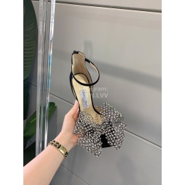 Jimmy Choo Mana Diamond Bow High Heeled Sandals For Women Black