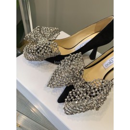 Jimmy Choo Mana Diamond Bow High Heels For Women Black