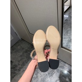 Jimmy Choo Diamond Velvet Leather Thick High Heeled Slippers For Women Apricot