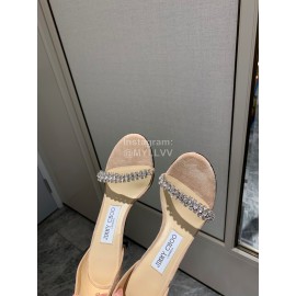 Jimmy Choo Diamond Velvet Leather High Heels For Women Beige