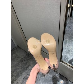 Jimmy Choo Diamond Velvet Leather High Heels For Women Beige