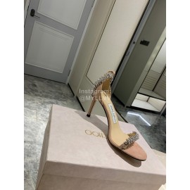 Jimmy Choo Diamond Velvet Leather High Heels For Women Apricot