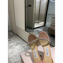 Jimmy Choo Diamond Velvet Leather High Heels For Women Apricot