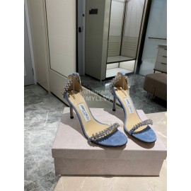 Jimmy Choo Diamond Velvet Leather High Heels For Women Blue