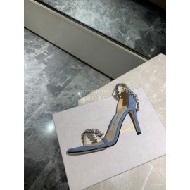 Jimmy Choo Diamond Velvet Leather High Heels For Women Blue
