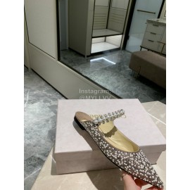 Jimmy Choo Fashion Pearl Pointed Flat Heeled Sandals For Women 