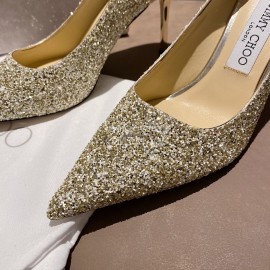 Jimmy Choo Fashion Pointed High Heels For Women Gold