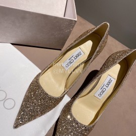 Jimmy Choo Fashion Pointed High Heels Gold For Women 